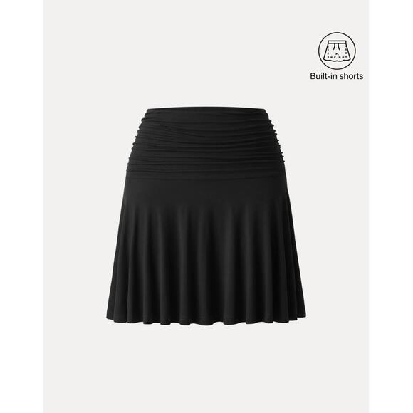 NWT Size S Essential Ruched Mini Circle Skirt with Lined Shorts - Picture 2 of 2